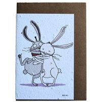 Growing Paper Greeting Card Hugging Bunnies